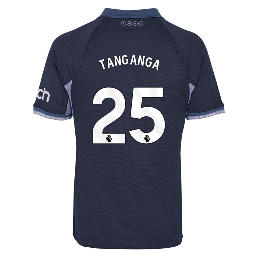 Kids Japhet Tanganga #25 Dark Blue Away Jersey 2023/24 T-Shirt Canada