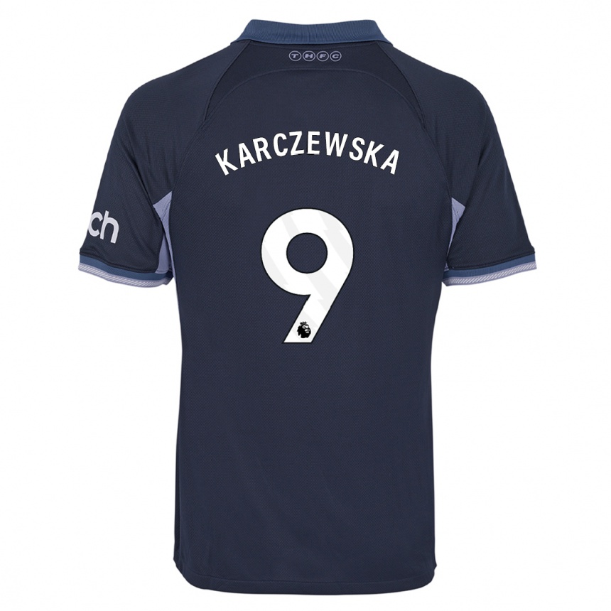 Enfant Football Maillot Nikola Karczewska #9 Bleu Foncé Tenues Extérieur 2023/24 Canada