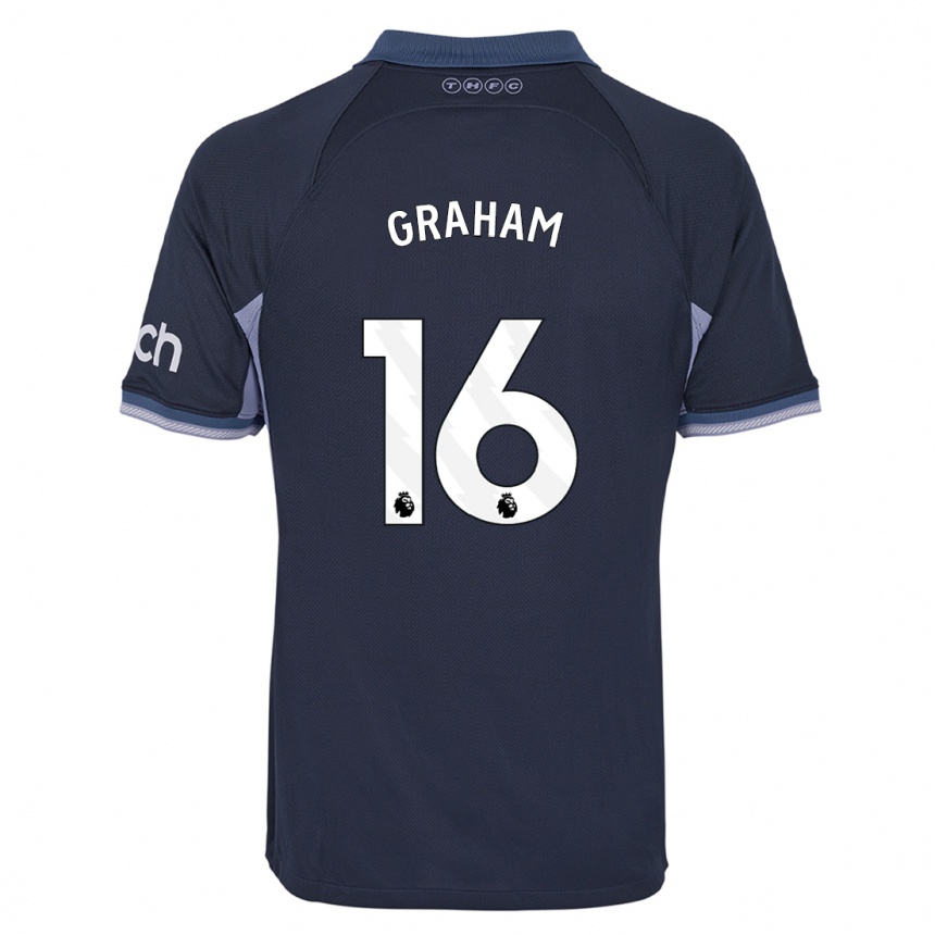 Enfant Football Maillot Kit Graham #16 Bleu Foncé Tenues Extérieur 2023/24 Canada