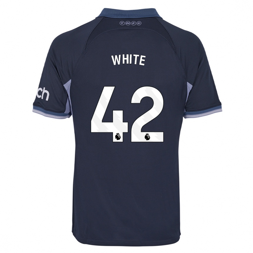 Enfant Football Maillot Harvey White #42 Bleu Foncé Tenues Extérieur 2023/24 Canada