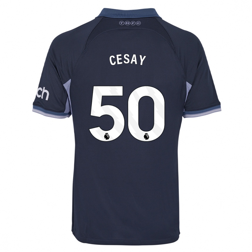 Enfant Football Maillot Kallum Cesay #50 Bleu Foncé Tenues Extérieur 2023/24 Canada