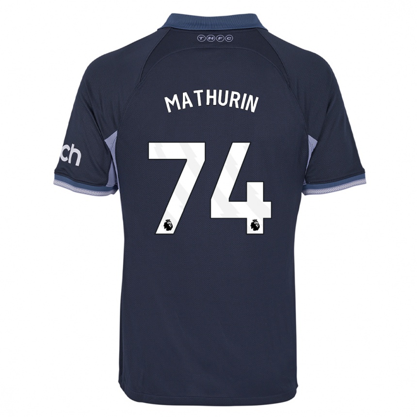 Enfant Football Maillot Roshaun Mathurin #74 Bleu Foncé Tenues Extérieur 2023/24 Canada