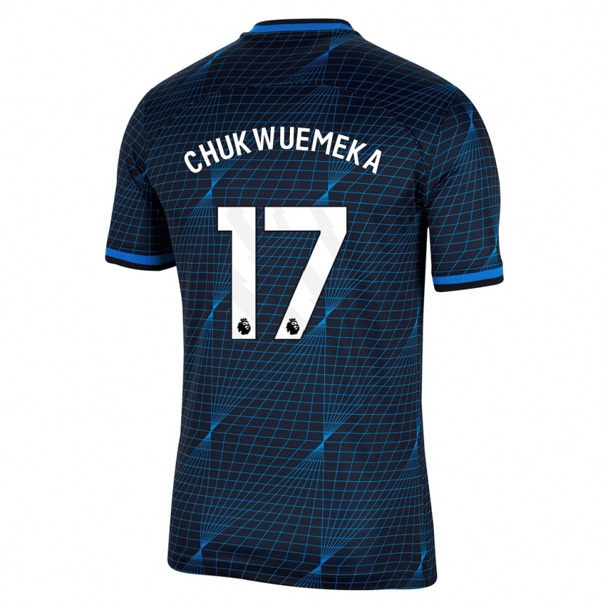 Kids Carney Chukwuemeka #17 Dark Blue Away Jersey 2023/24 T-Shirt Canada