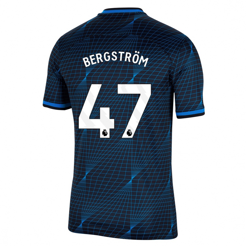 Kids  Lucas Bergström #47 Dark Blue Away Jersey 2023/24 T-Shirt Canada