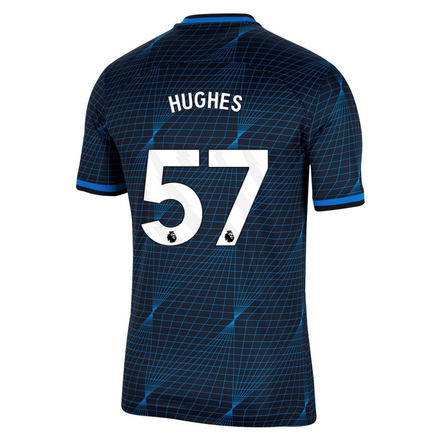 Enfant Football Maillot Brodi Hughes #57 Bleu Foncé Tenues Extérieur 2023/24 Canada