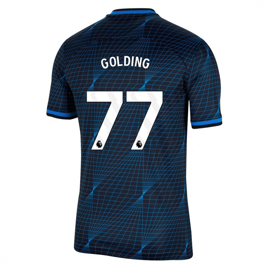 Kids  Michael Golding #77 Dark Blue Away Jersey 2023/24 T-Shirt Canada