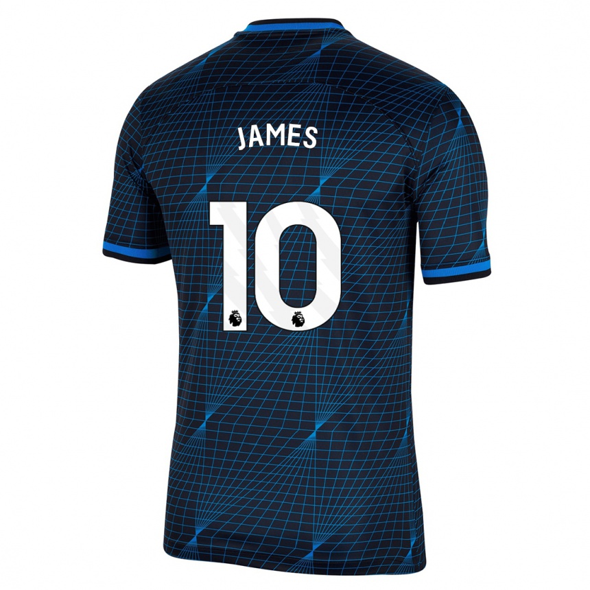 Kids  Lauren James #10 Dark Blue Away Jersey 2023/24 T-Shirt Canada