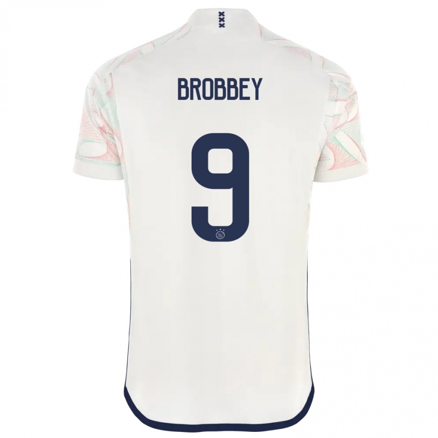 Kids  Brian Brobbey #9 White Away Jersey 2023/24 T-Shirt Canada