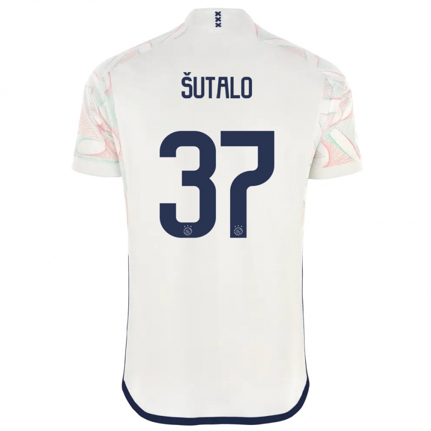 Kids  Josip Sutalo #37 White Away Jersey 2023/24 T-Shirt Canada