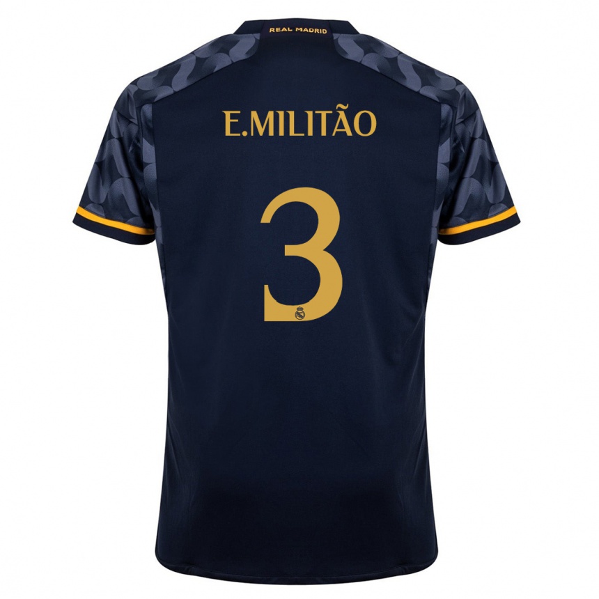 Kids  Eder Militao #3 Dark Blue Away Jersey 2023/24 T-Shirt Canada