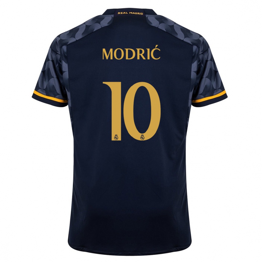 Enfant Football Maillot Luka Modric #10 Bleu Foncé Tenues Extérieur 2023/24 Canada