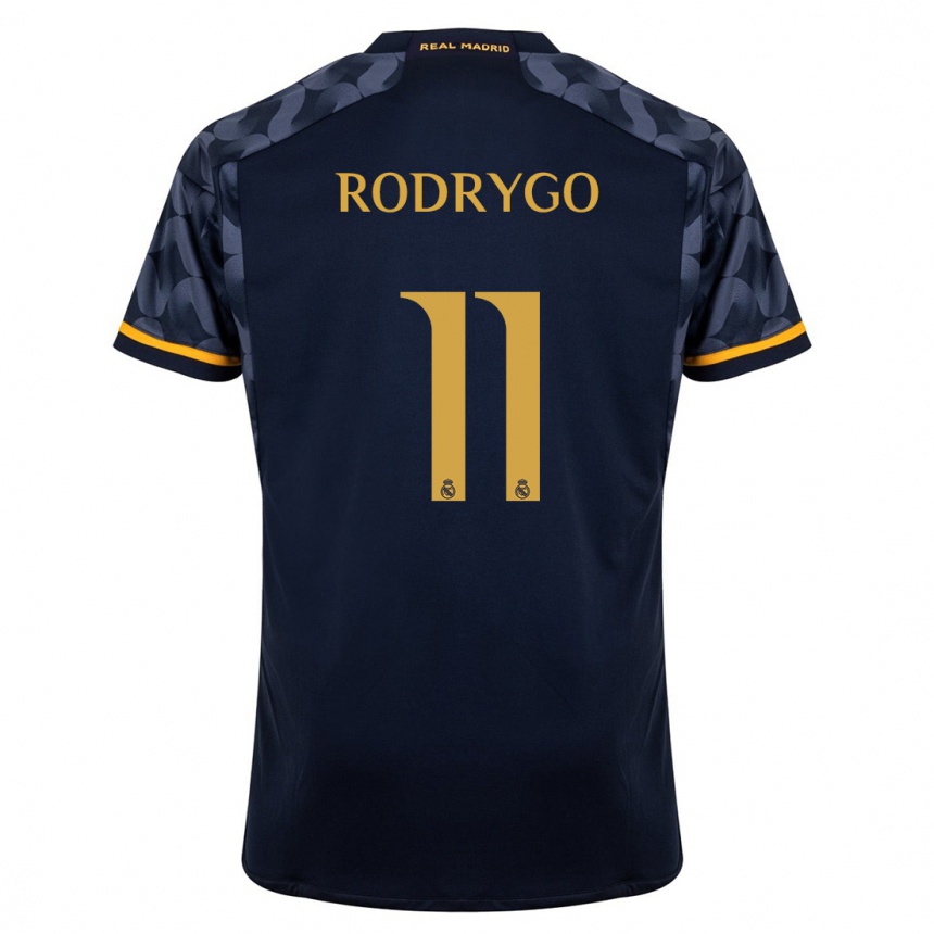 Kids  Rodrygo #11 Dark Blue Away Jersey 2023/24 T-Shirt Canada