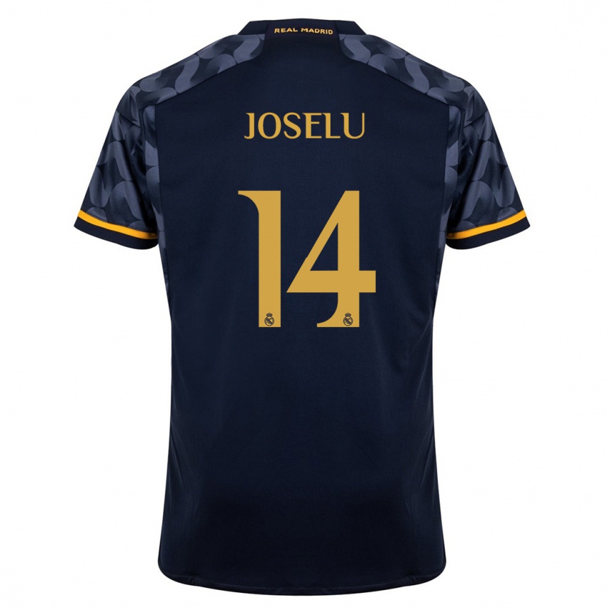 Kids  Joselu #14 Dark Blue Away Jersey 2023/24 T-Shirt Canada