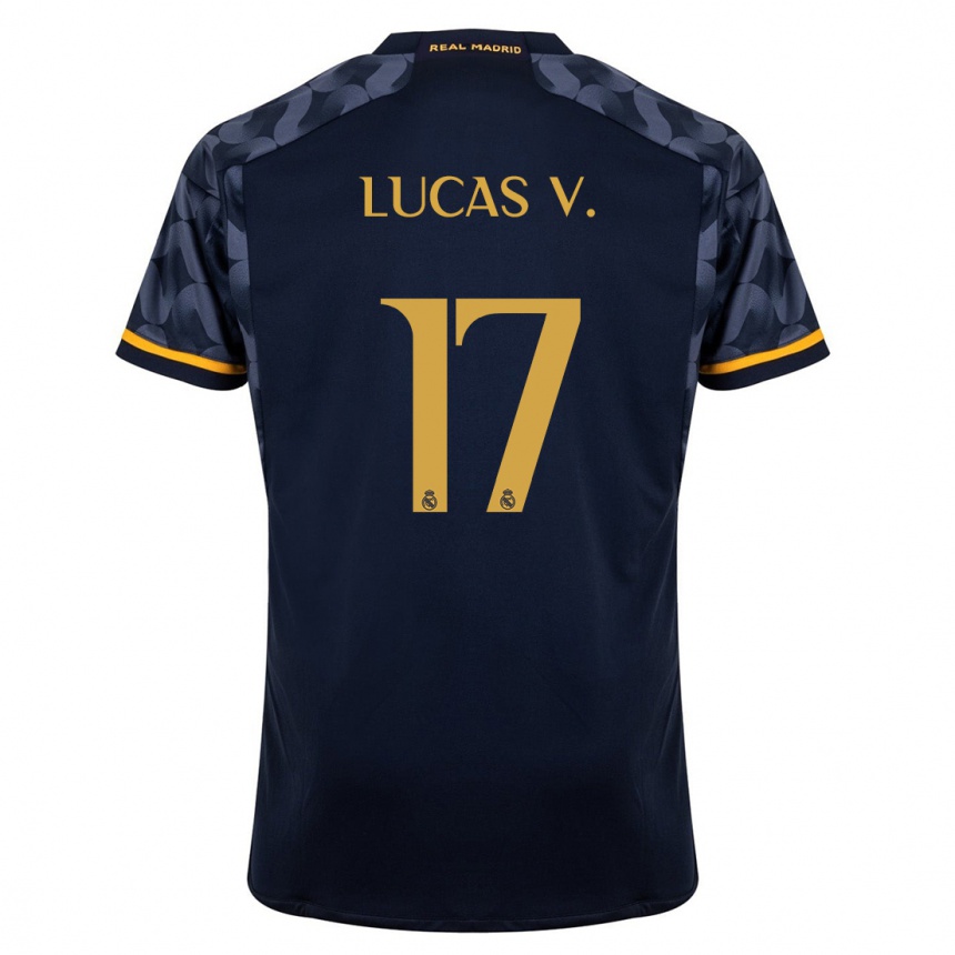 Kids Lucas Vazquez #17 Dark Blue Away Jersey 2023/24 T-Shirt Canada