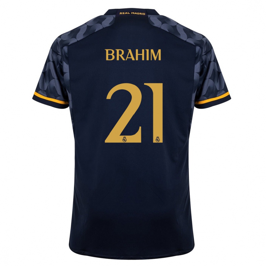 Kids Brahim Diaz #21 Dark Blue Away Jersey 2023/24 T-Shirt Canada