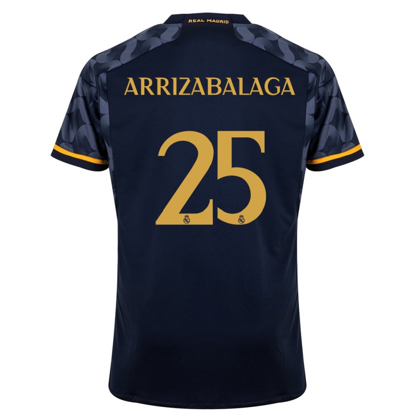 Kids  Kepa Arrizabalaga #25 Dark Blue Away Jersey 2023/24 T-Shirt Canada