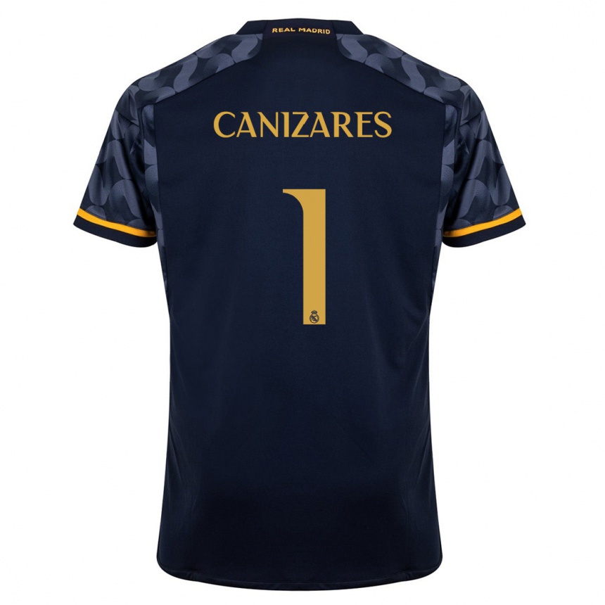 Kids  Lucas Cañizares #1 Dark Blue Away Jersey 2023/24 T-Shirt Canada