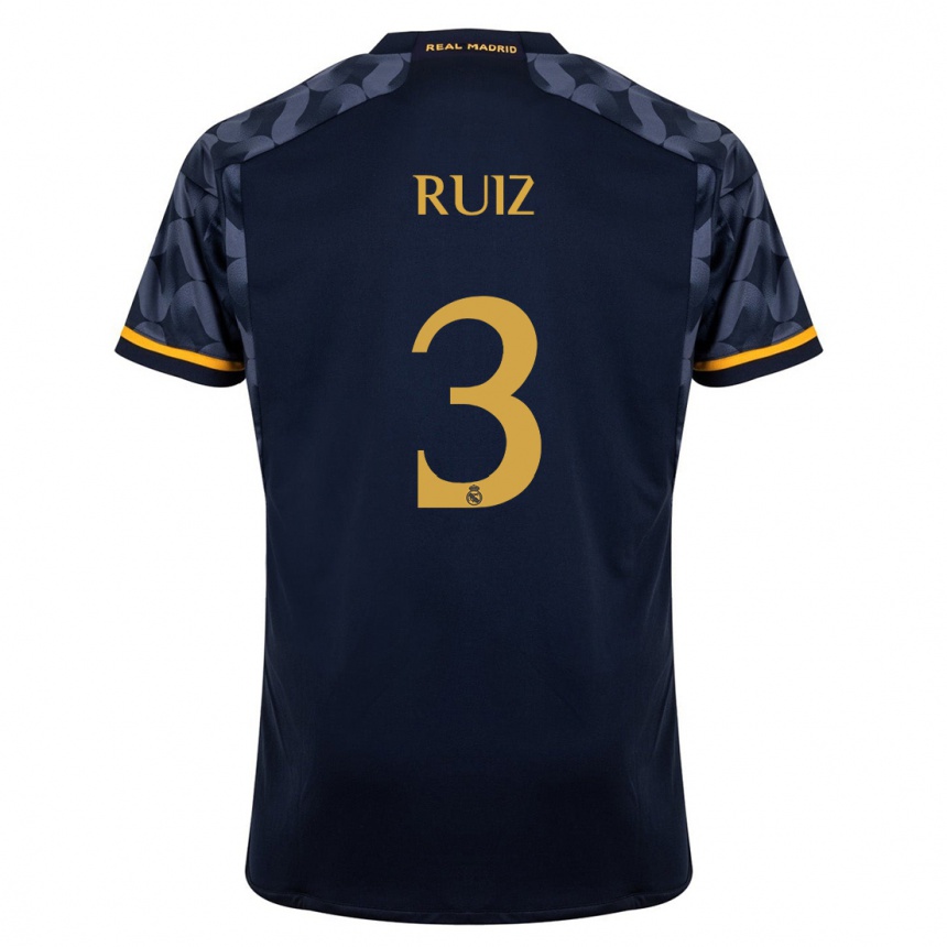 Kids David Ruiz #3 Dark Blue Away Jersey 2023/24 T-Shirt Canada