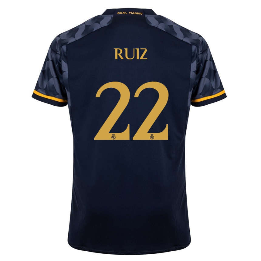 Kids  Ferran Ruiz #22 Dark Blue Away Jersey 2023/24 T-Shirt Canada