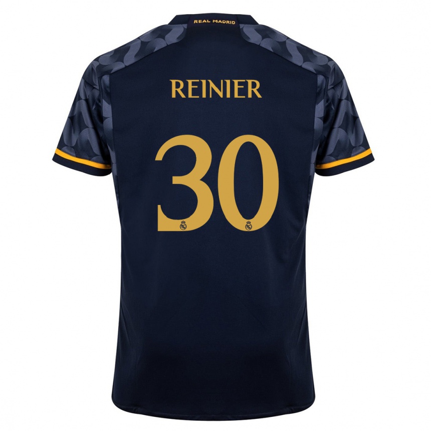 Kids  Reinier #30 Dark Blue Away Jersey 2023/24 T-Shirt Canada