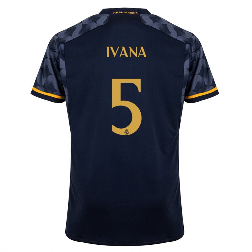 Kids  Ivana Andres #5 Dark Blue Away Jersey 2023/24 T-Shirt Canada