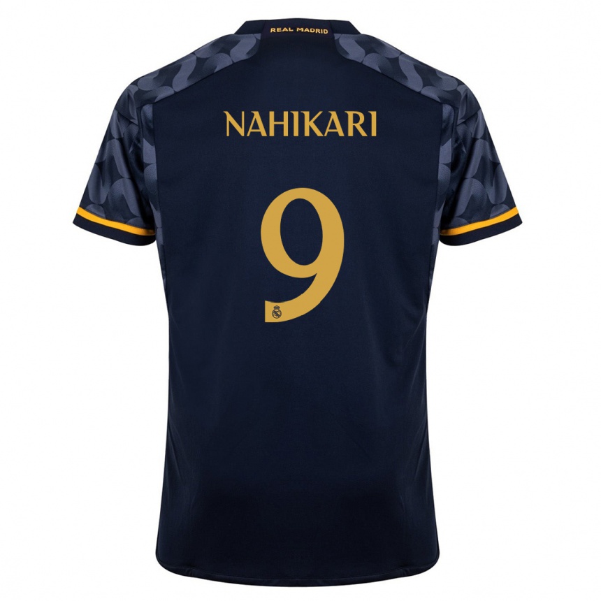 Kids  Nahikari Garcia #9 Dark Blue Away Jersey 2023/24 T-Shirt Canada