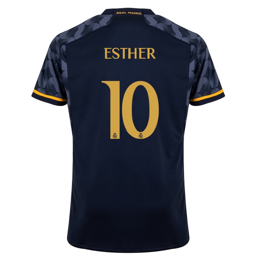 Kids  Esther Gonzalez #10 Dark Blue Away Jersey 2023/24 T-Shirt Canada