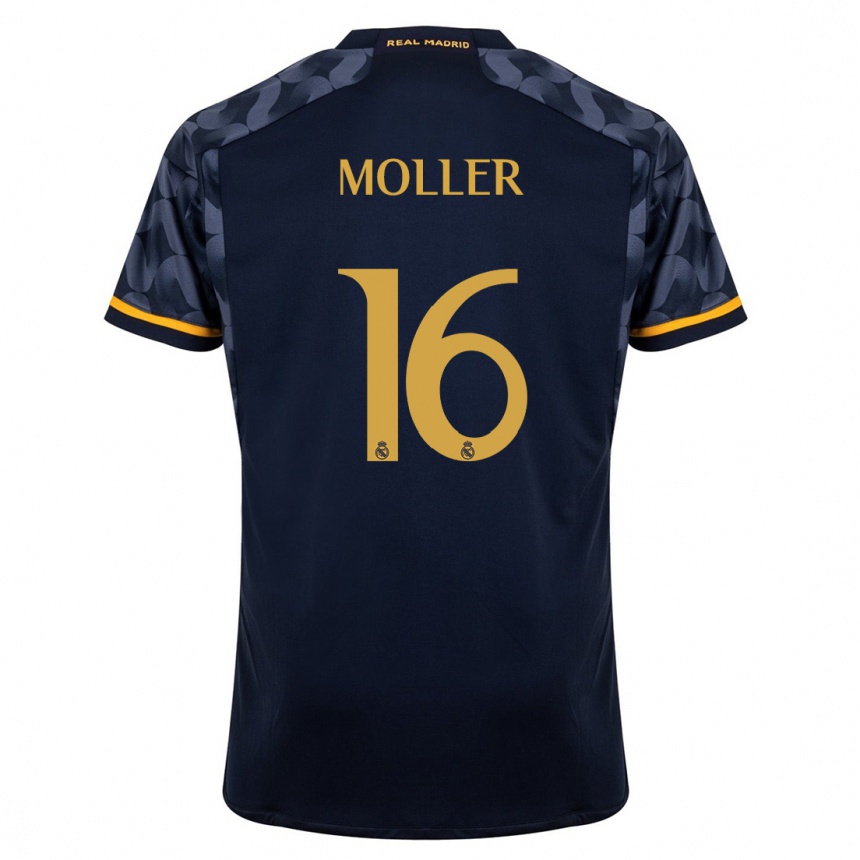 Kids Caroline Moller #16 Dark Blue Away Jersey 2023/24 T-Shirt Canada