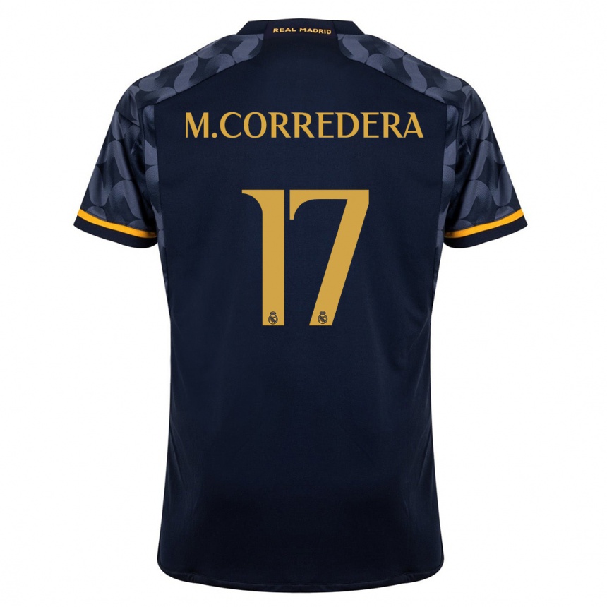 Kids Marta Corredera #17 Dark Blue Away Jersey 2023/24 T-Shirt Canada