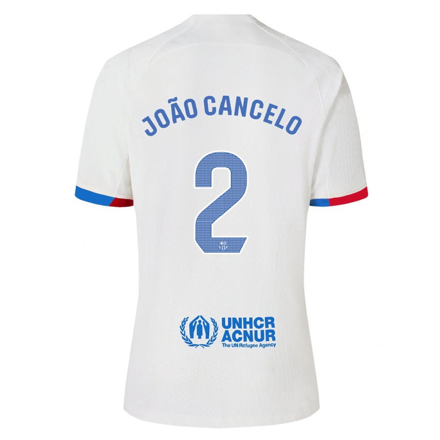 Kids  Joao Cancelo #2 White Away Jersey 2023/24 T-Shirt Canada