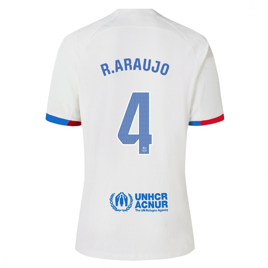 Kids  Ronald Araujo #4 White Away Jersey 2023/24 T-Shirt Canada