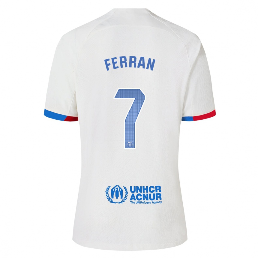 Enfant Football Maillot Ferran Torres #7 Blanc Tenues Extérieur 2023/24 Canada