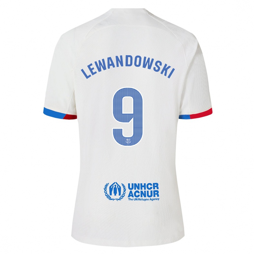 Kids  Robert Lewandowski #9 White Away Jersey 2023/24 T-Shirt Canada