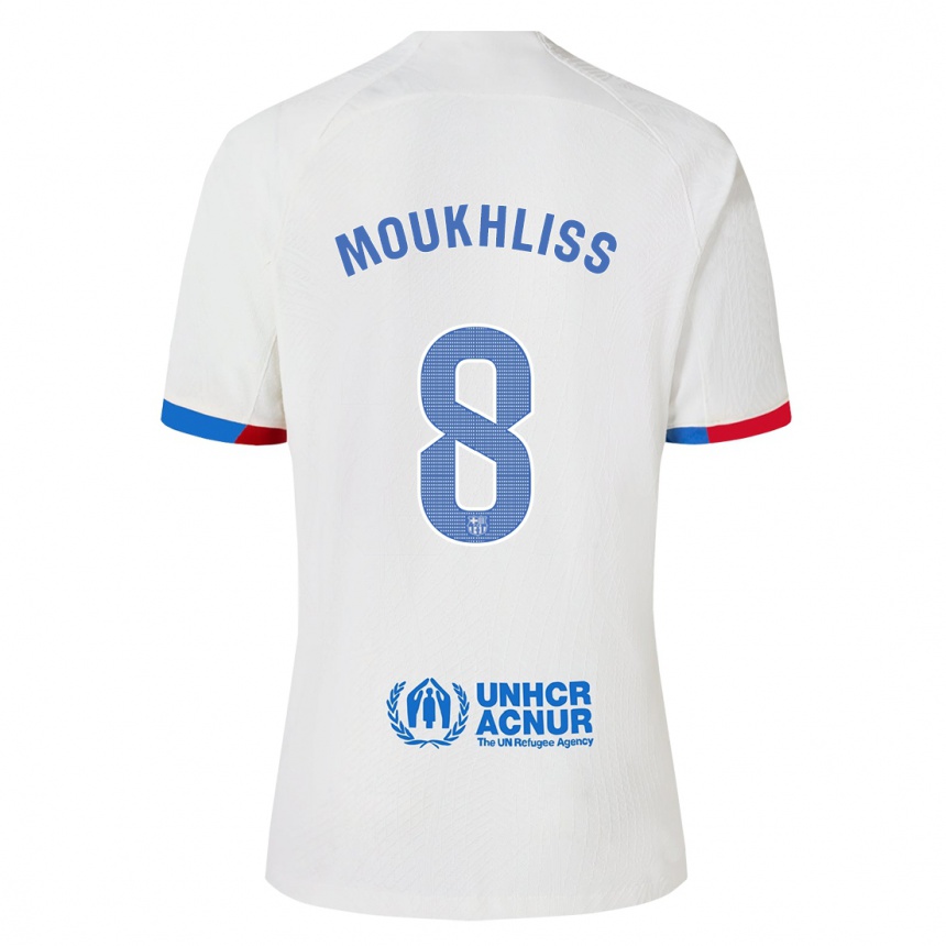 Kids  Moha Moukhliss #8 White Away Jersey 2023/24 T-Shirt Canada