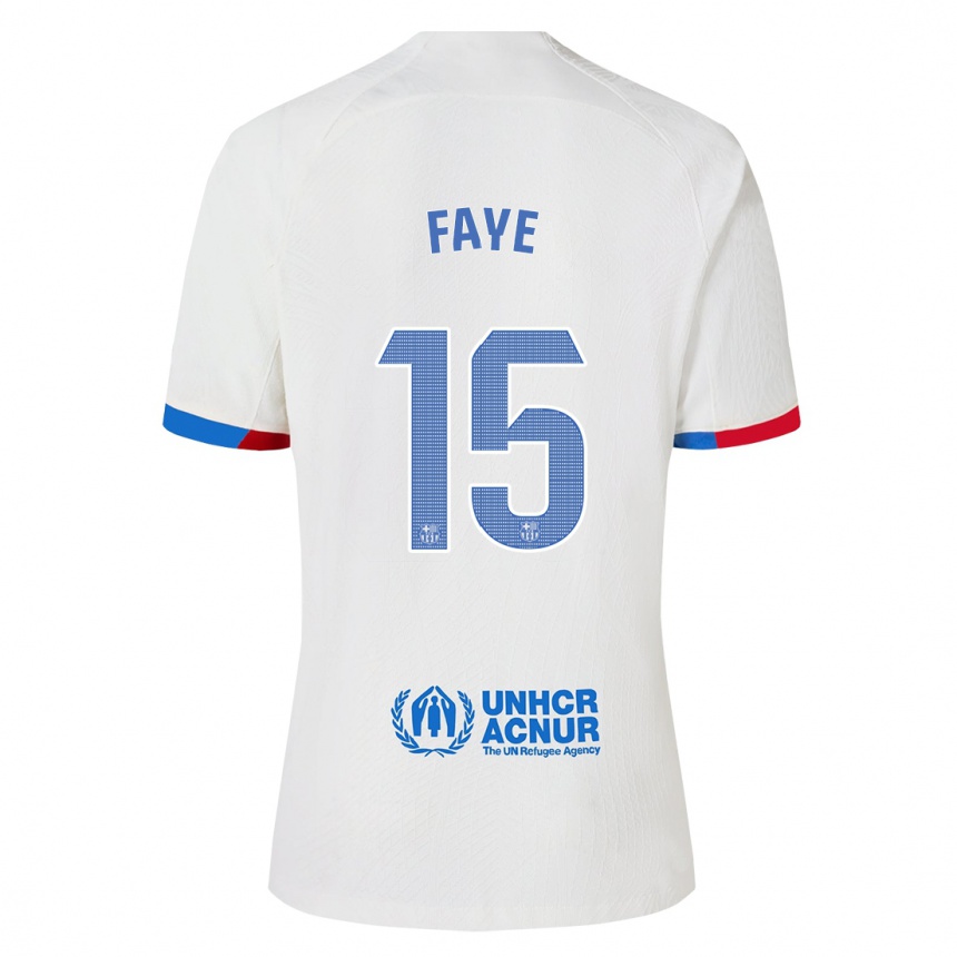 Kids Mikayil Faye #15 White Away Jersey 2023/24 T-Shirt Canada