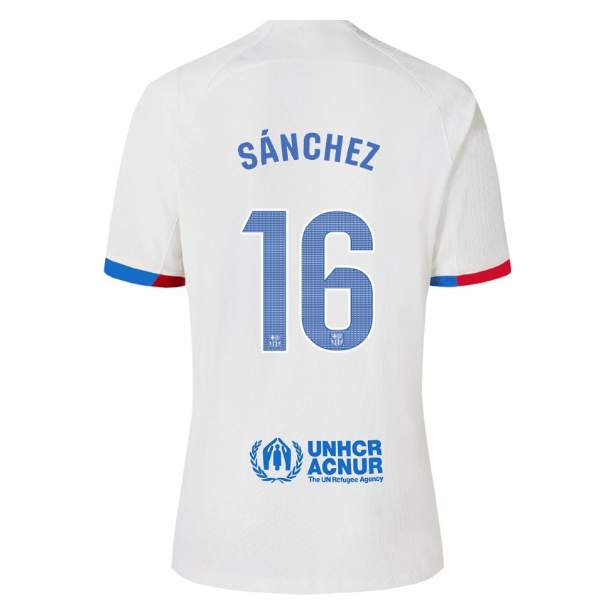 Enfant Football Maillot Edu Sánchez #16 Blanc Tenues Extérieur 2023/24 Canada