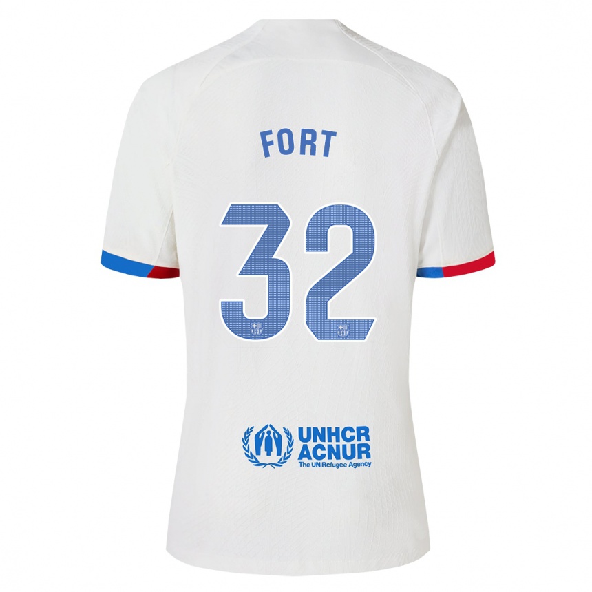 Kids  Héctor Fort #32 White Away Jersey 2023/24 T-Shirt Canada