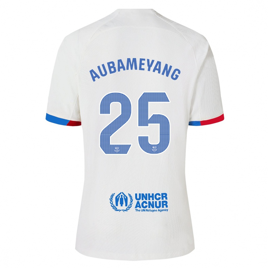 Kids  Pierre Emerick Aubameyang #25 White Away Jersey 2023/24 T-Shirt Canada