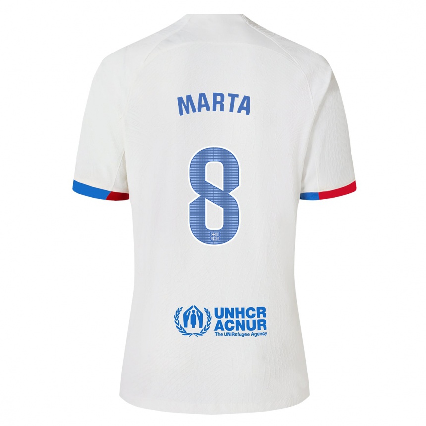 Enfant Football Maillot Marta Torrejon #8 Blanc Tenues Extérieur 2023/24 Canada