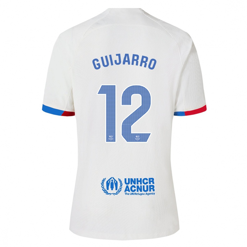 Kids  Patricia Guijarro #12 White Away Jersey 2023/24 T-Shirt Canada