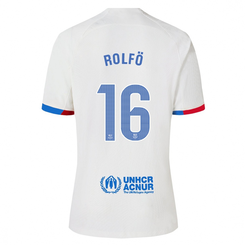 Kids  Fridolina Rolfo #16 White Away Jersey 2023/24 T-Shirt Canada