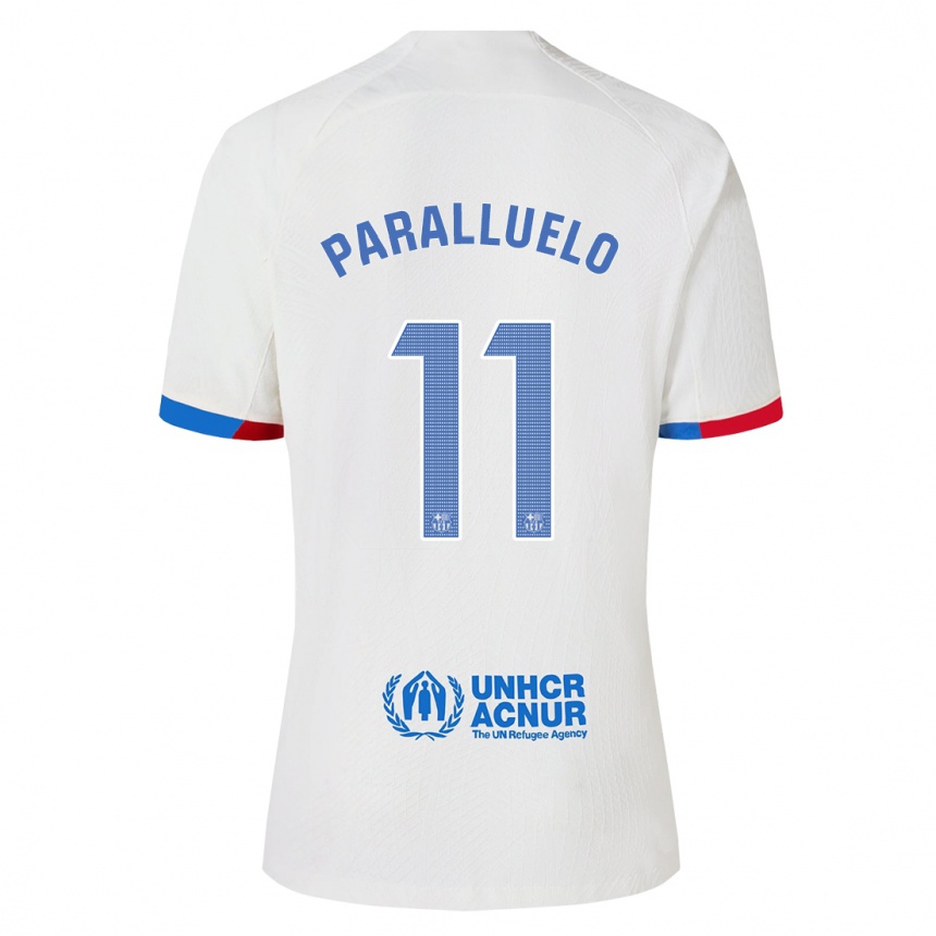 Kids  Salma Paralluelo #11 White Away Jersey 2023/24 T-Shirt Canada