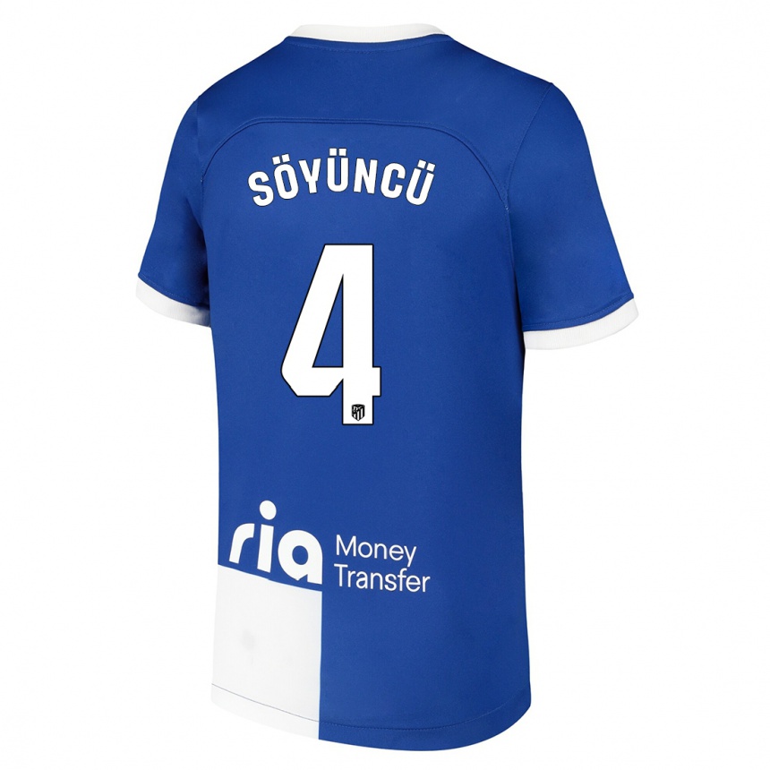 Kids Caglar Söyüncü #4 Blue White Away Jersey 2023/24 T-Shirt Canada