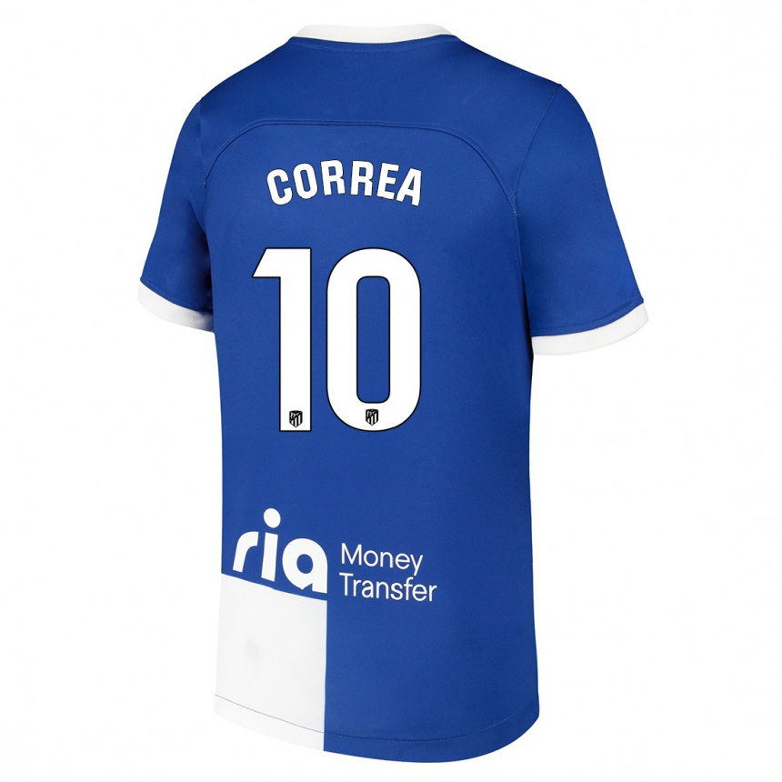 Kids  Angel Correa #10 Blue White Away Jersey 2023/24 T-Shirt Canada