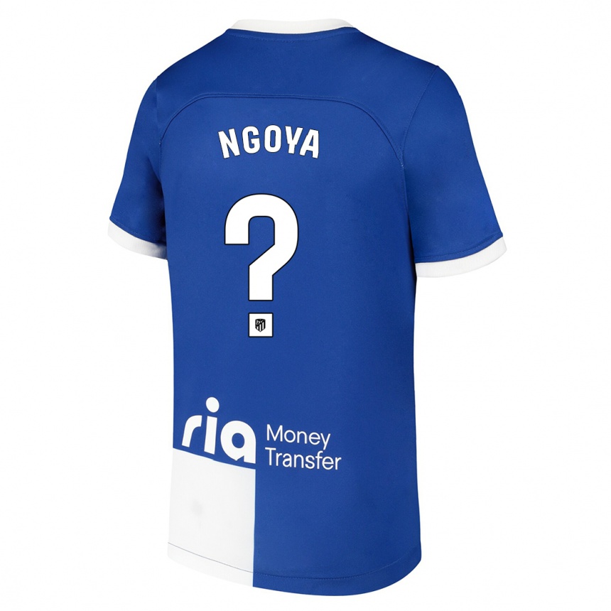 Kids Joël Ngoya #0 Blue White Away Jersey 2023/24 T-Shirt Canada