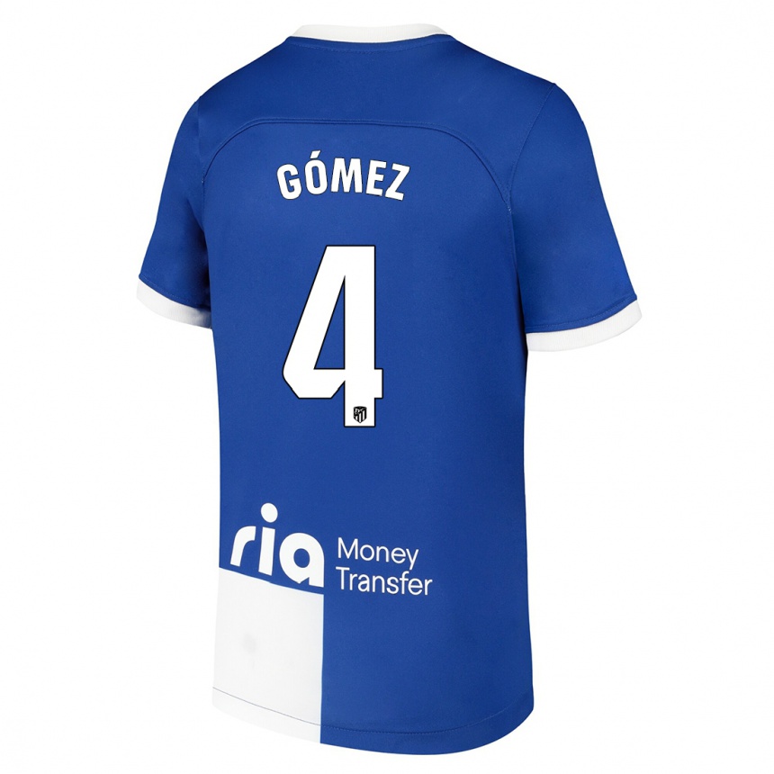 Kids Mariano Gómez #4 Blue White Away Jersey 2023/24 T-Shirt Canada