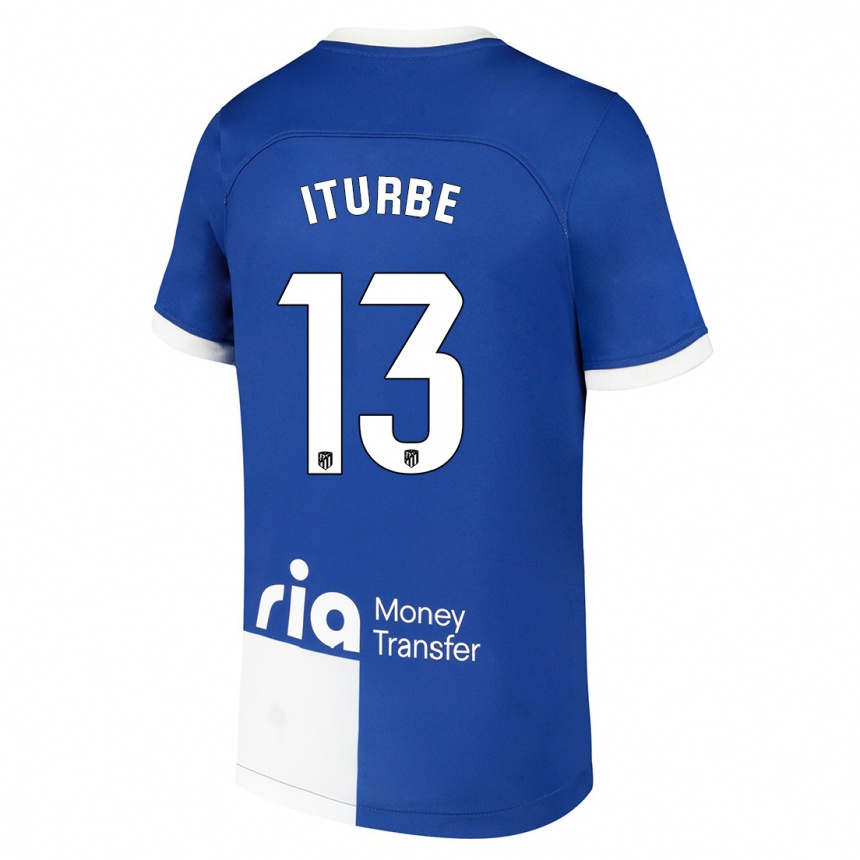 Kids Alejandro Iturbe #13 Blue White Away Jersey 2023/24 T-Shirt Canada