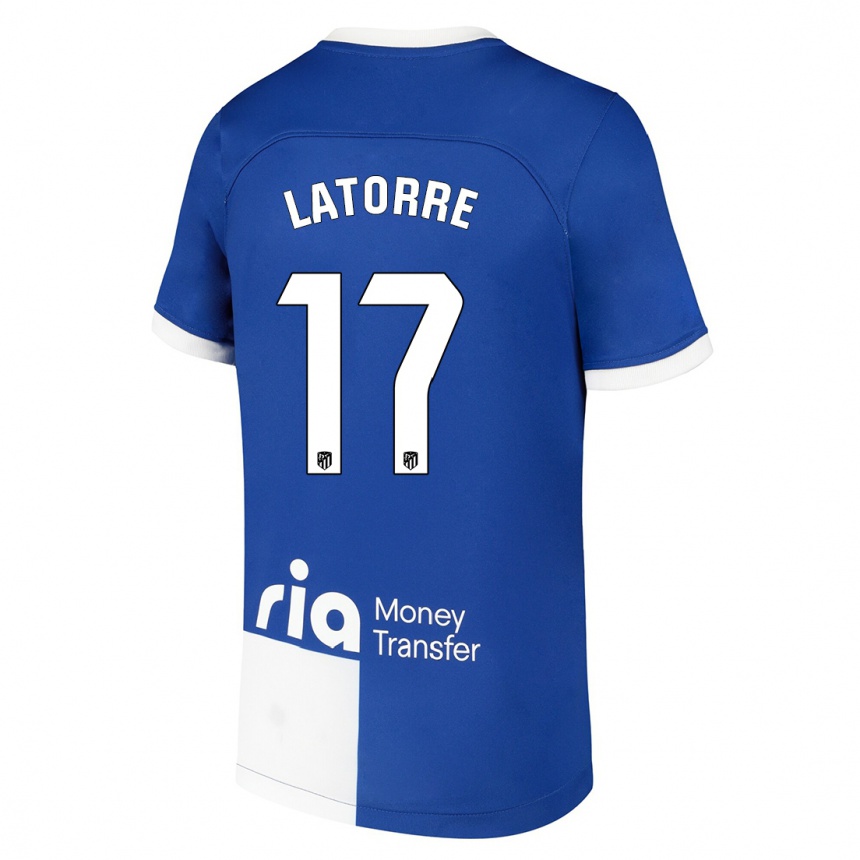 Enfant Football Maillot Barbara Latorre #17 Bleu Blanc Tenues Extérieur 2023/24 Canada