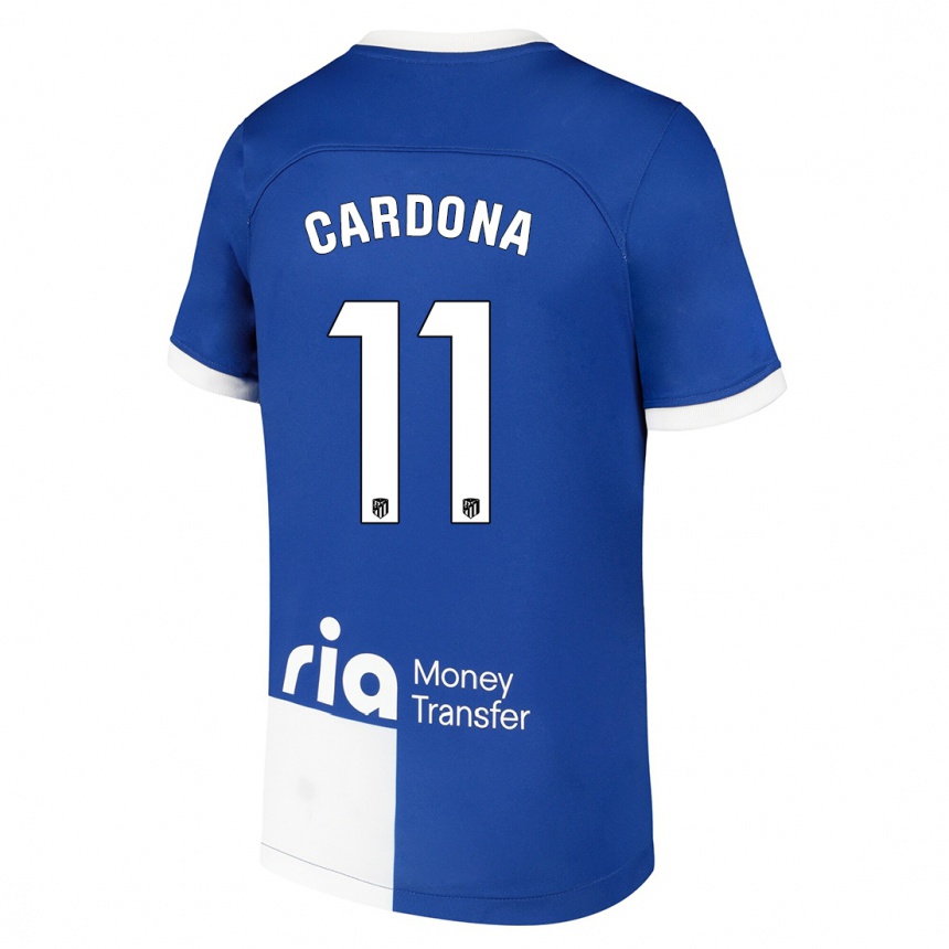 Kids  Marta Cardona #11 Blue White Away Jersey 2023/24 T-Shirt Canada