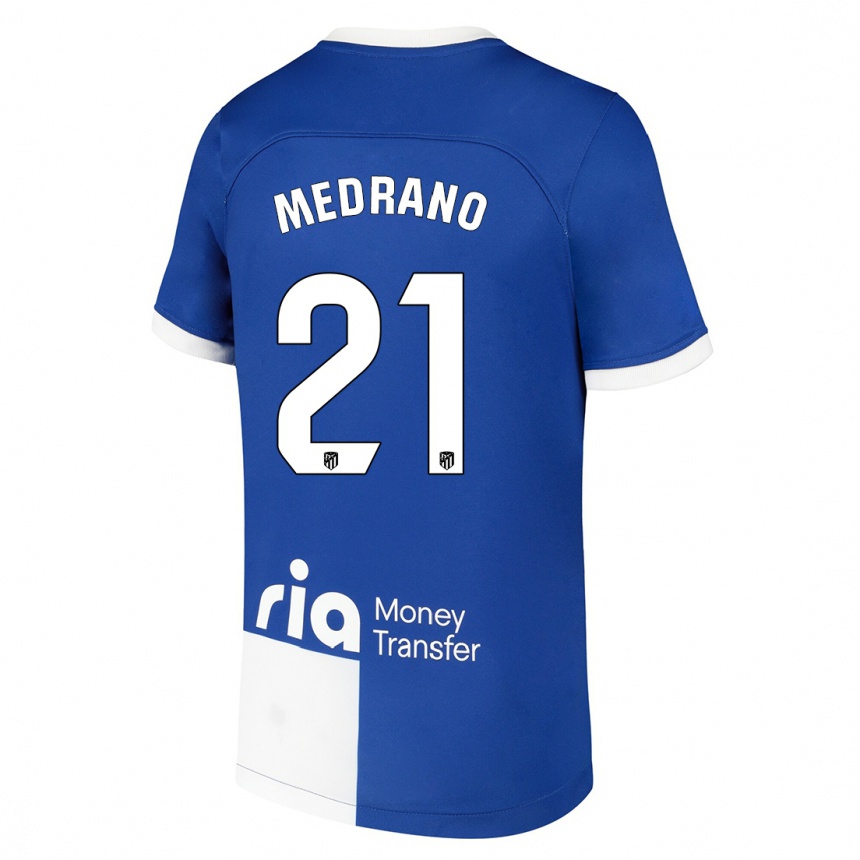 Kids Fernando Medrano #21 Blue White Away Jersey 2023/24 T-Shirt Canada